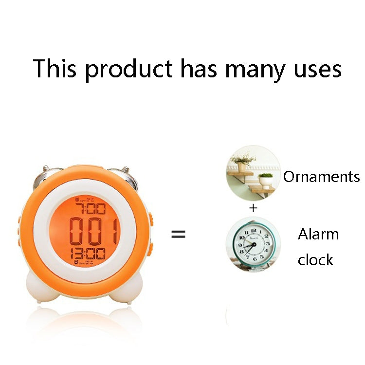 0705 Big Volume Simple Three-Dimensional LED Alarm Clock Mute Luminous Electronic Clock(Black Shell Pink)
