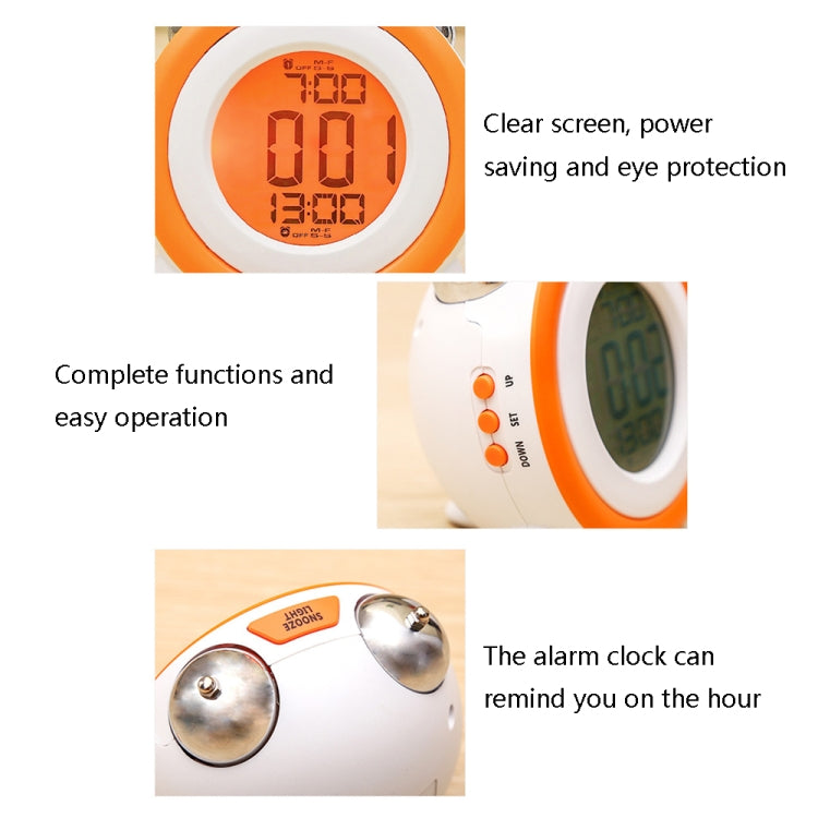 0705 Big Volume Simple Three-Dimensional LED Alarm Clock Mute Luminous Electronic Clock(Black Shell Pink)