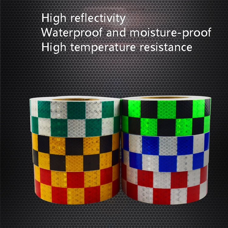 PVC Lattice Reflective Belt Generic Film Traffic Safety Facilities Anti-Collision Warning Stickers(Black Dreen)
