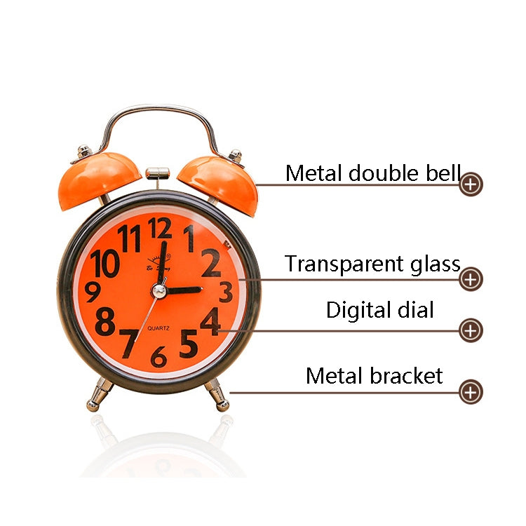 A32 Double Bell Alarm Clock Student Bedside Belt Alarm(Light Blue)