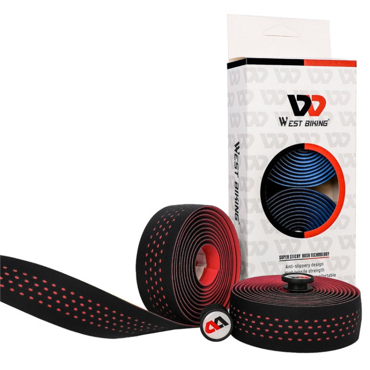 WEST BIKING Bicycle PU Non-Slip Handlebar Strap(Black)
