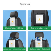 Car Storage Garbage Bag Bracket Car Mobile Phone Tablet Rear Pillow Holder(Titanium Gray)