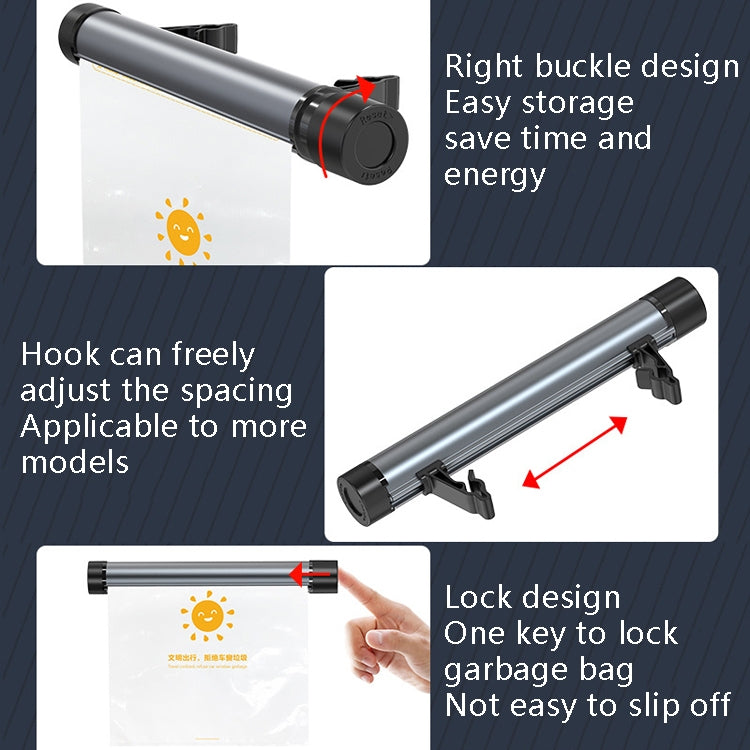 Car Storage Garbage Bag Bracket Car Mobile Phone Tablet Rear Pillow Holder(Titanium Gray)
