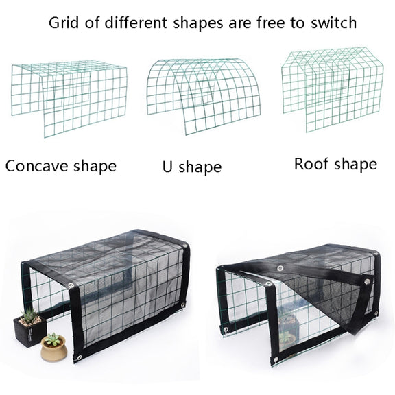 Rainproof Awning Thermal Insulation Round Wire Mesh Flower Stand Sun Shed, Specification: 50x48x36cm