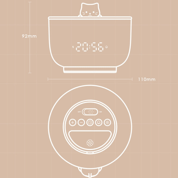 Multifunctional Voice-activated LED Light Shows Time Children Cartoon Cat Alarm Clock(Yellow)