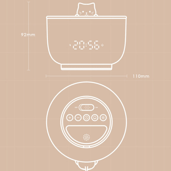 Multifunctional Voice-activated LED Light Shows Time Children Cartoon Cat Alarm Clock(Yellow)