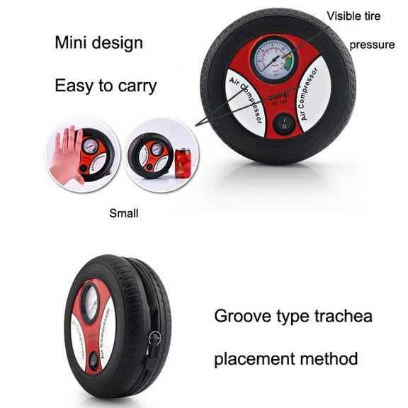 DC12V 12A Car Portable Air Pump Electric Car Tire Pump, Specification��� 19-cylinder Large Motor