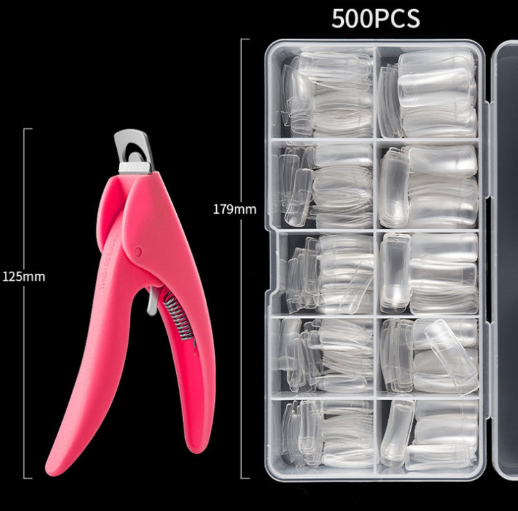 Manicure Tool  Set Fingernails Word Cut Set, Specification: Transparent Semi-post Large Set