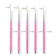 5 in 1 7/9/11/15 / 20mm Nail Art Draw Line Pen Nails Painted Brush
