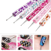 5 In 1 Nail Double-Headed Drill Pen Acrylic Transparent Pole Nail Tool
