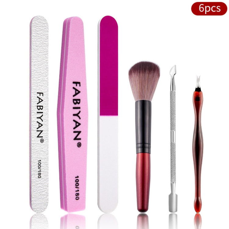 FABIYAN Nail Art Tool Set Manicure Disarm Tool Set, Specification: 6-piece Set