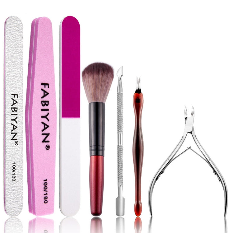 FABIYAN Nail Art Tool Set Manicure Disarm Tool Set, Specification: 7-piece Set