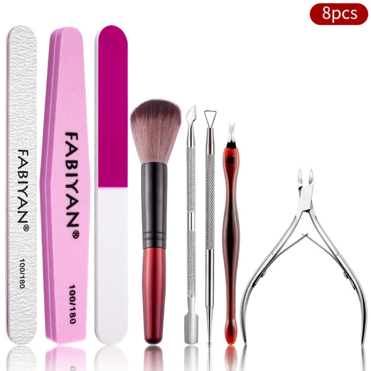FABIYAN Nail Art Tool Set Manicure Disarm Tool Set, Specification: 8-piece Set