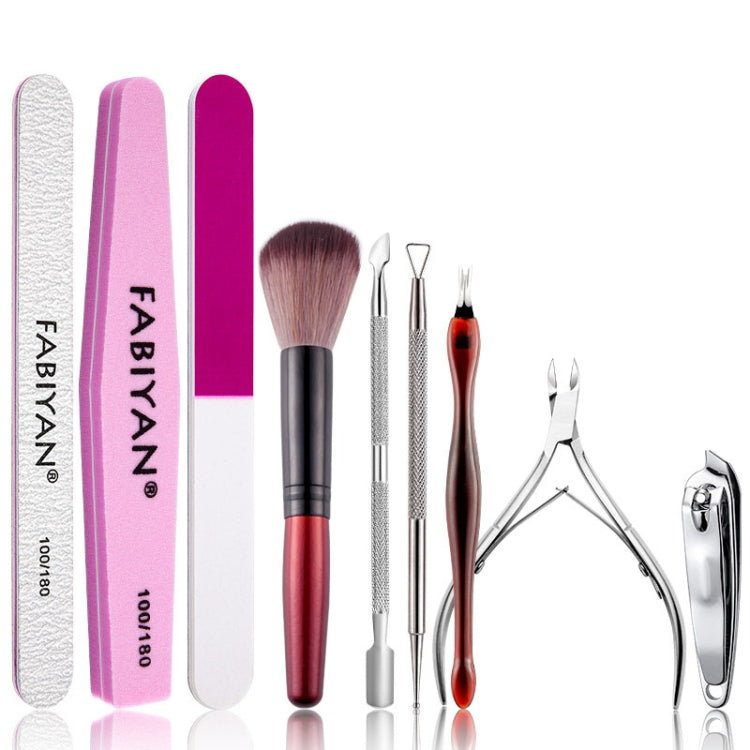 FABIYAN Nail Art Tool Set Manicure Disarm Tool Set, Specification: 9-piece Set