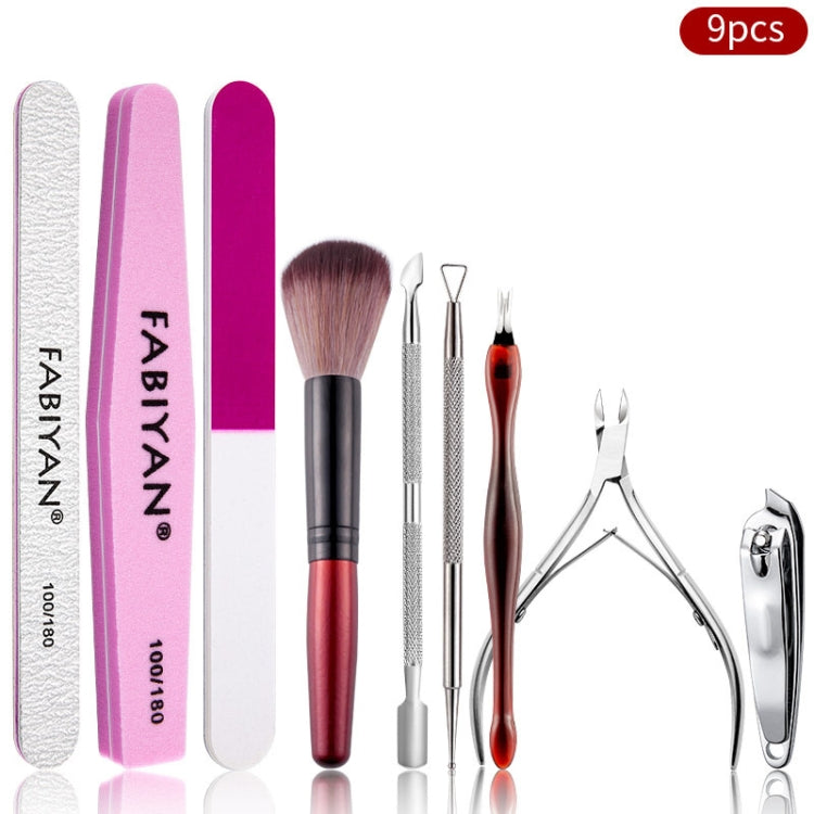 FABIYAN Nail Art Tool Set Manicure Disarm Tool Set, Specification: 9-piece Set