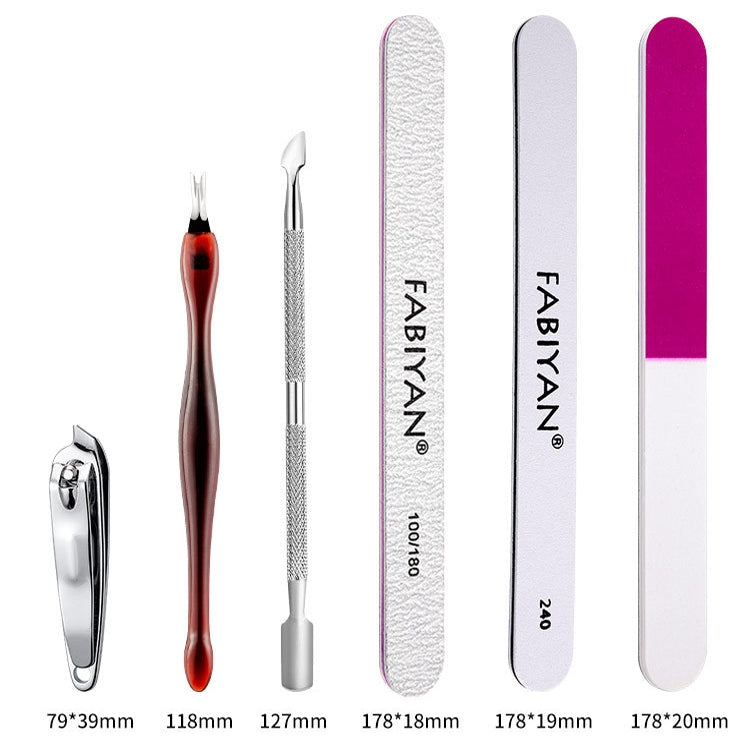 FABIYAN Nail Art Tool Set Manicure Disarm Tool Set, Specification: 9-piece Set