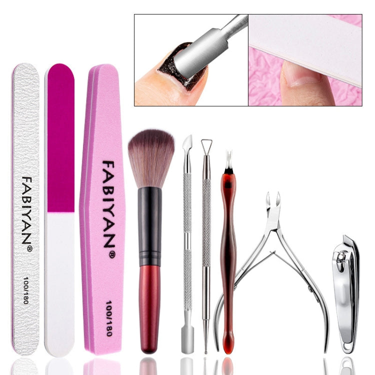 FABIYAN Nail Art Tool Set Manicure Disarm Tool Set, Specification: 9-piece Set