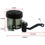 Motorcycle Modified Fittings Front Brake Oil Liquid Oil Cup Direct Pump Large Capacity Universal Oil Pot(Black)