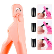 Nail Scissors U-Shaped Scissors DIY French Nail Fake Nail Scissors, Specification: Rose Red With Hood