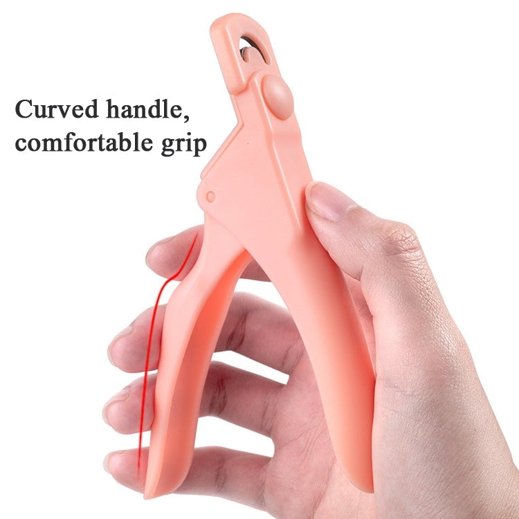 Nail Scissors U-Shaped Scissors DIY French Nail Fake Nail Scissors, Specification: Light Blue