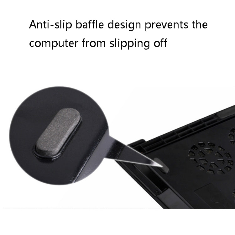 NUOXI M8 Laptop Radiator Multi-Angle Adjustment Six Fan Touch Screen Button Bracket(Black)