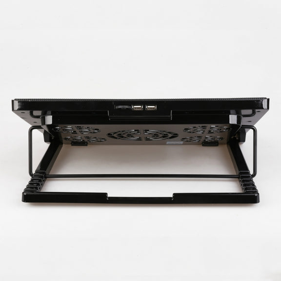 NUOXI S500 Double Switch Control Laptop Radiator Five-Fan Multi-Angle Adjustment Computer Base without Speed Regulation(Black)