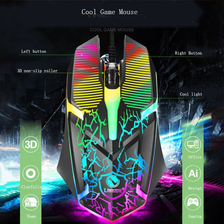 LIMEIDE T21 104Keys Wired Gaming Backlit Computer Manipulator Keyboard and Mouse Set, Cable Length: 1.4 m(White)