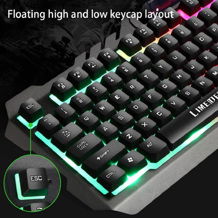 LIMEIDE T21 104Keys Wired Gaming Backlit Computer Manipulator Keyboard and Mouse Set, Cable Length: 1.4 m(White)
