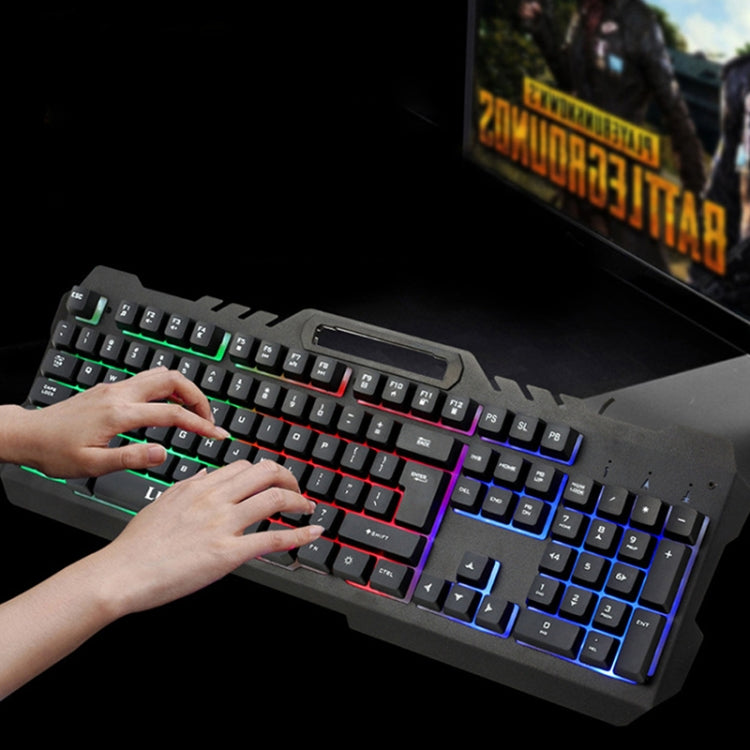 LIMEIDE T21 104Keys Wired Gaming Backlit Computer Manipulator Keyboard and Mouse Set, Cable Length: 1.4 m(White)