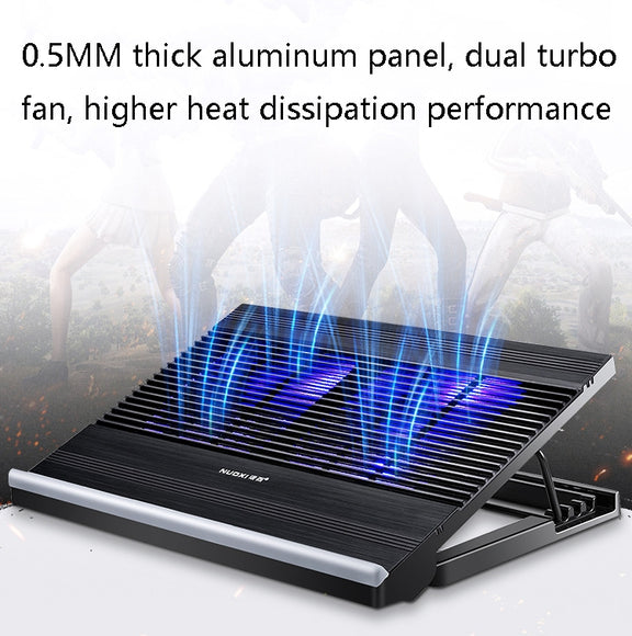 NUOXI T10 Laptop Radiator Multi-File Adjustment Aluminum Alloy Bracket(Black)