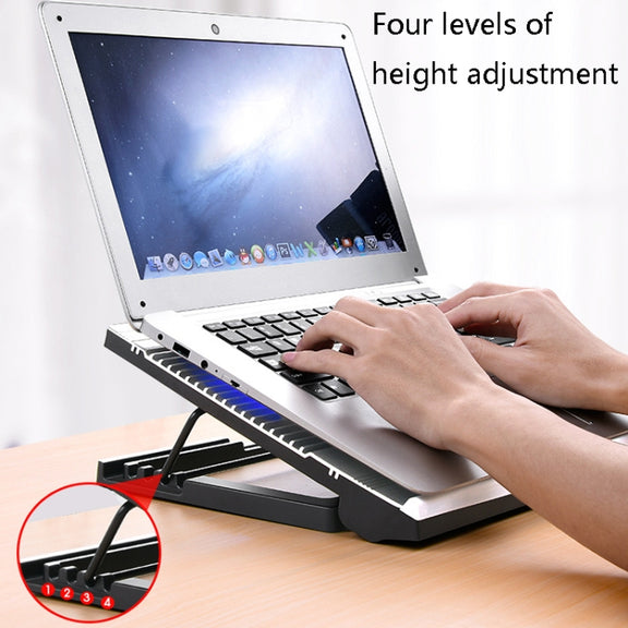 NUOXI T10 Laptop Radiator Multi-File Adjustment Aluminum Alloy Bracket(Black)