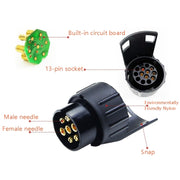 TS170E-Z 12V Car Resistance Trailer Plug Socket Trailer Tester Connector Recorder With 2 Conversion Heads EU Plug