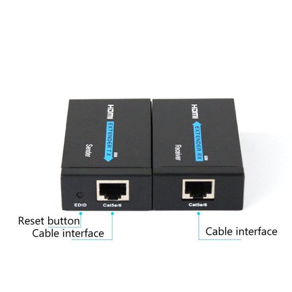 HDY-60 HDMI to RJ45 60m Extender Single Network Cable to For HDMI Signal Amplifier(EU Plug)