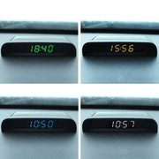 Solar Night Light Car Clock Automotive Electronic Clock Temperature Time+Date+Week+Temperature(Green Light)