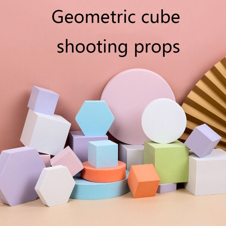 8 PCS Geometric Cube Photo Props Decorative Ornaments Photography Platform, Colour: 10 x 3cm Small White Cylindrical