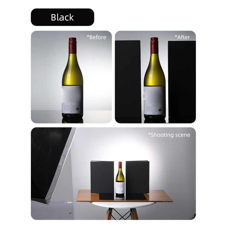 3-in-1 Reflective Board A3 Cardboard Folding Light Diffuser Board (White + Black + Gold)