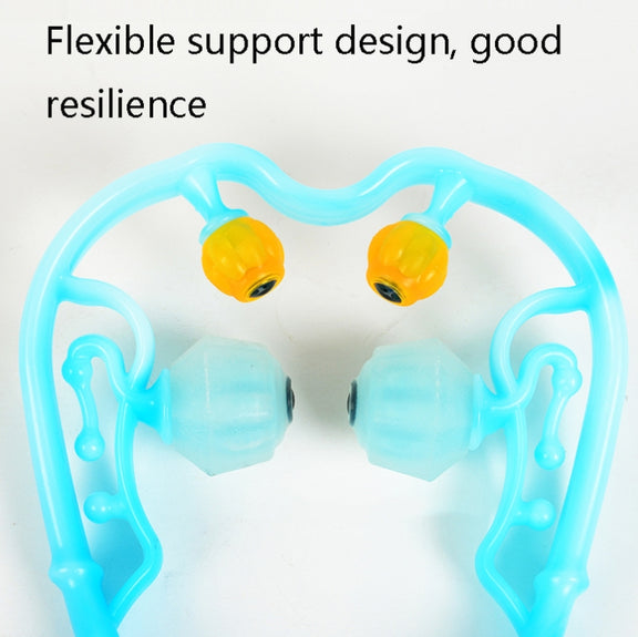 Manual Cervical Massager Home Multi-Function Shoulder And Neck Massage Roller, Shape: Strengthen Magnetic Therapy Blue