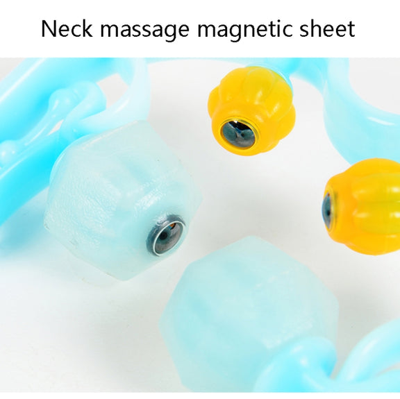 Manual Cervical Massager Home Multi-Function Shoulder And Neck Massage Roller, Shape: Strengthen Magnetic Therapy Orange