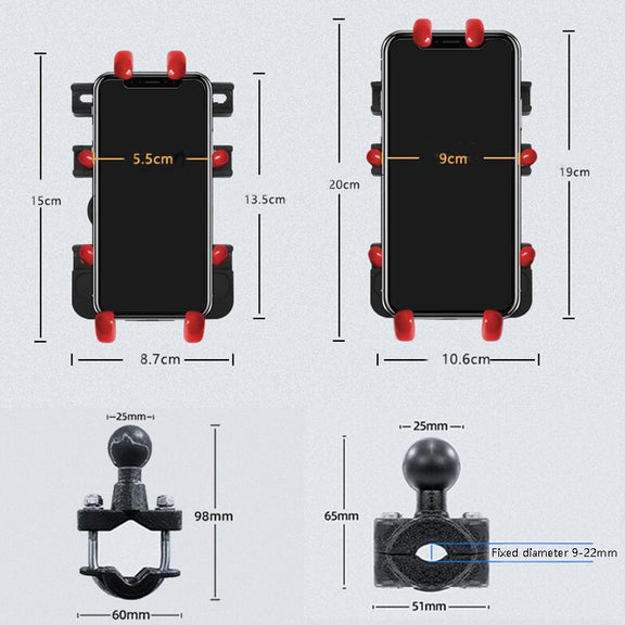 Motorcycle Metal Navigation Mobile Phone Bracket,Style: Handle Installation (Anti-theft)