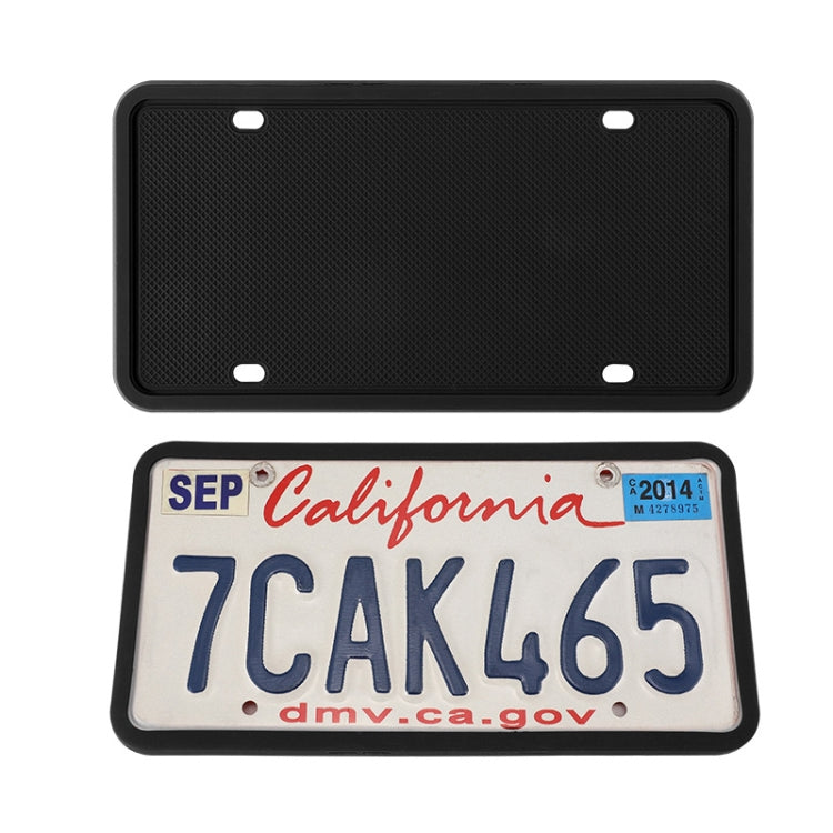 2 Sets Water-resistant Rustproof Non-damaging Car Paint Silicone License Plate Frame, Specification: Black