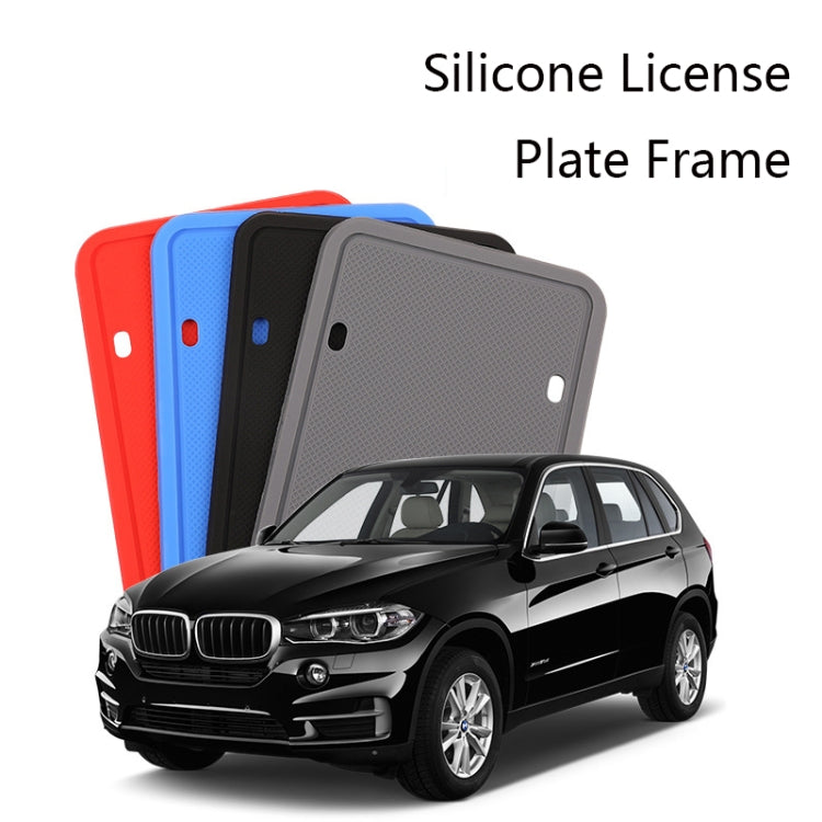2 Sets Water-resistant Rustproof Non-damaging Car Paint Silicone License Plate Frame, Specification: Black