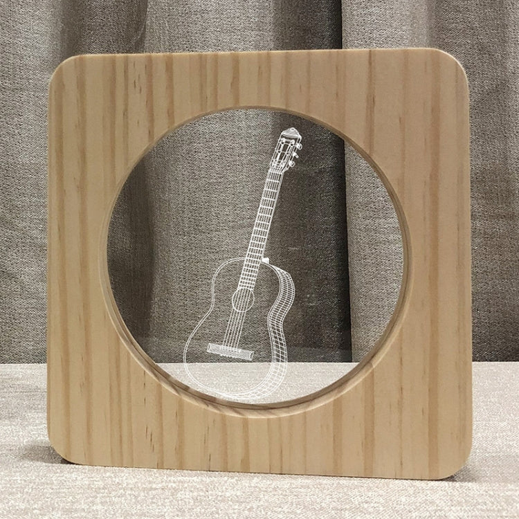 FS-A3272W Guitar Musical Instrument Solid Wood Frame Night Light(Warm White Light)