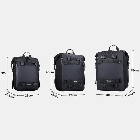 Rhinowalk Multi-Function Motorcycle Rear Seat Bag Combination Rear Shelf Pannier, Colour: Black 20L