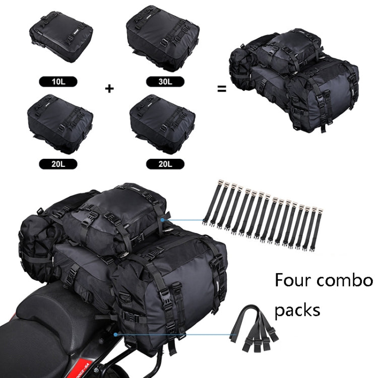 Rhinowalk Multi-Function Motorcycle Rear Seat Bag Combination Rear Shelf Pannier, Colour: Black 20L