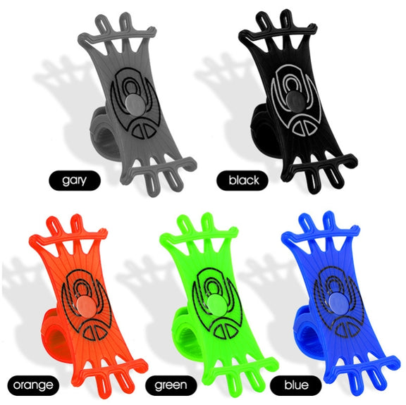 Multifunctional Silicone Bicycle Mobile Phone Holder Motorcycle Riding Navigation Fixed Bracket(Gray)