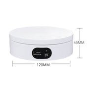 ND120 USB Automatic Rotating Camera Table Hand-Made Panoramic Display Table Turntable(White)