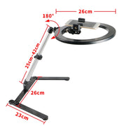 FP-10 Desktop Multi-Function Photography Support Phone Live Stand LED Fill Light, Specification: Desktop Bracket + Phone Clip