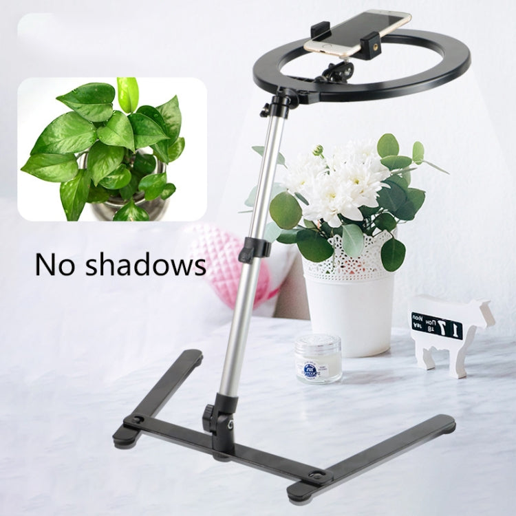 FP-10 Desktop Multi-Function Photography Support Phone Live Stand LED Fill Light, Specification: Desktop Bracket + Phone Clip