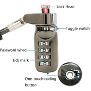 YF21067 Digital Device Anti-Theft Lock  Laptop Lock(Black)