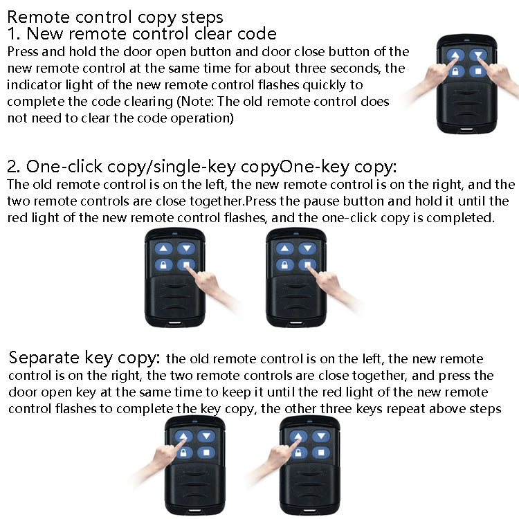 2 PCS Electric Roller Shutter Water-resistant Copy Universal Remote Controller Garage Door Remote Control Key(330MHz)